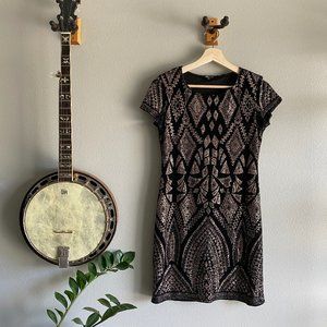 2/$40 Art Deco Style Dress in Black and Gold